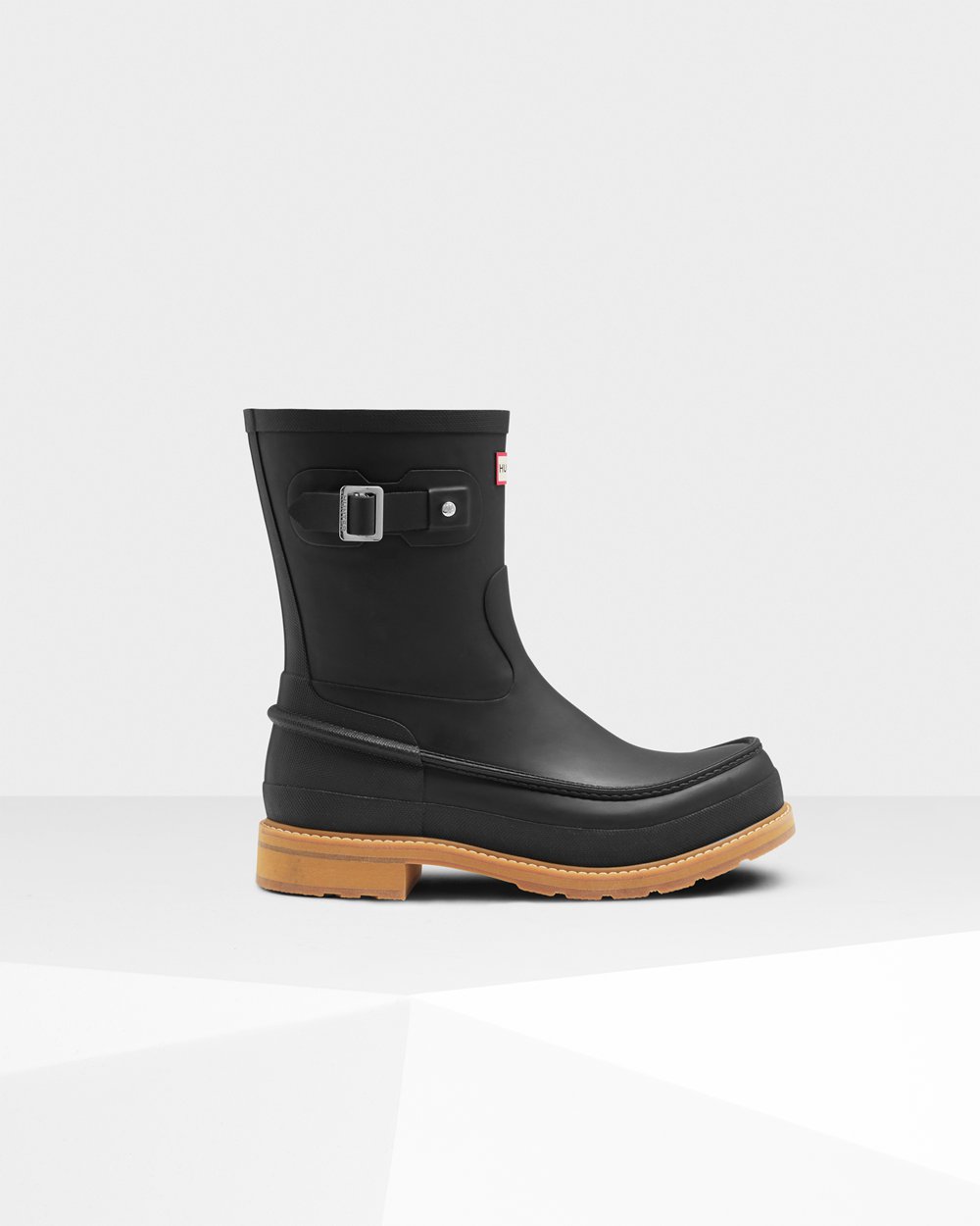 Hunter Original Moc Toe Short Rain Boots - Shop Online Mens Black - ERFLUS854